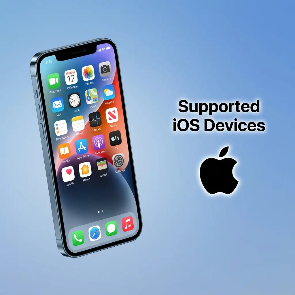 List of supported iOS devices for 1win Aviator app including iPhone and iPad models running iOS 12 or later